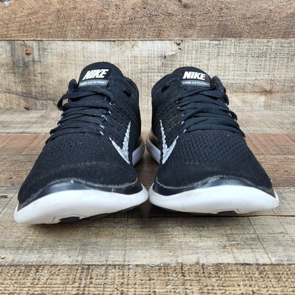 Nike Free 4.0 Flyknit Women Sz 6 Running Shoes Sneaker Black White Athletic - Picture 2 of 9